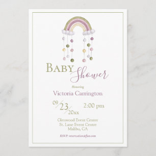 Cute Watercolor Rainbow Simple Baby Shower Inbjudningar
