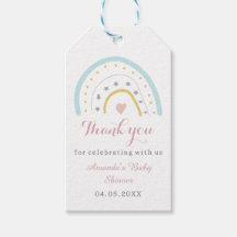 Cute Watercolor Rainbow - tack för babyduschen