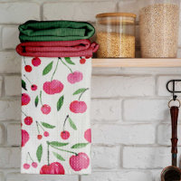 Cute watercolor red cherries pattern