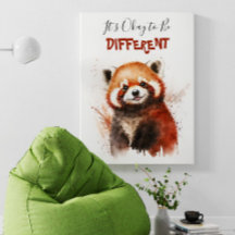 Cute Watercolor Red panda Nursery Motivation