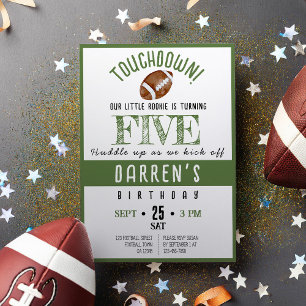 Cute Watercolor Rookie Football Birthday Inbjudningar