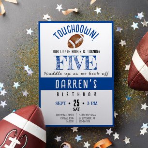 Cute Watercolor Rookie Football Boy Birthday Inbjudningar