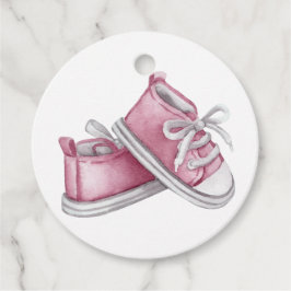 Cute Watercolor Rosa Baby Shower Baby Shower Gåvor Etiketter