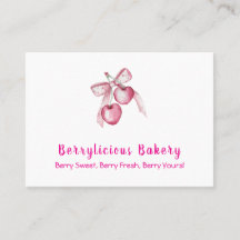 Cute Watercolor rosa bär Affärskortet Bakery