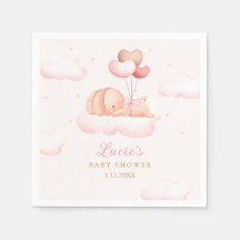 Cute Watercolor rosa Bunny Boho Girl Baby Shower