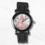Cute Watercolor Rosa Fairy Girly Butterflies Armbandsur<br><div class="desc">Cute Watercolor Rosa Fairy Girly Butterflies Kids Girls eWatch Watches har en söt rosa vattenfärgsfairy med fjärilar. Skapat av Evco Studio www.zazzle.com/store/evcostudio</div>