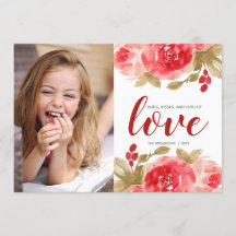 Cute Watercolor Rosor Anpassningsbar Photo Valenti