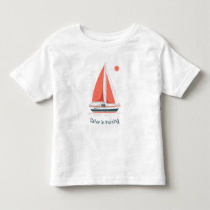 Cute Watercolor Sailor under träning Sailboat T Shirt