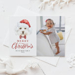 Cute Watercolor Santa Malese Hund Photo jul Helg Vykort<br><div class="desc">God jul! Skicka önskemål till familj och vänner med ett hund-temat julvykort. Den har en vattenfärgad illustration av en söt maltesisk hund med en julhatt och tartanbåge. Anpassa genom att lägga till ett foto,  namn och annan information. Hund vykort för julfoto är perfekt för hundälskare och husdjursägare.</div>