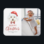 Cute Watercolor Santa Malese Hund Photo jul Magnet<br><div class="desc">Fira julhelgen med vårt charmerande anpassade, fotojulmagnet, med en vacker vattenfärgsillustration av en söt maltesisk hund som ger en fin julhatt och en snyggt tartanbåge! Den här snygga magneten kombinerar ditt favoritfoto med vismisk konst, skapar det som en perfekt eller keepé för djurälskare. Vår enkla online verktyg gör det enkelt...</div>