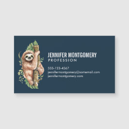 Cute Watercolor Sloth och Tropical Löv