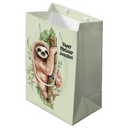 Cute Watercolor Sloth & Tropical Löv Birthday