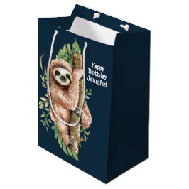 Cute Watercolor Sloth & Tropical Löv Birthday