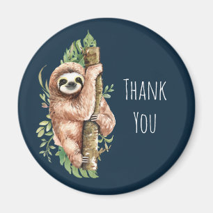 Cute Watercolor Sloth & Tropical Löv Tack Magnet