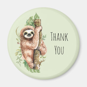 Cute Watercolor Sloth & Tropical Löv Tack Magnet