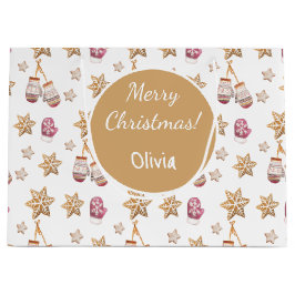 Cute Watercolor Snögubbe Cookies Monogram