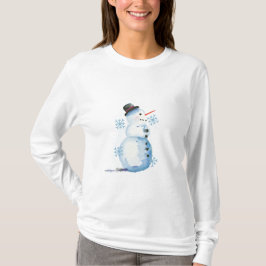 Cute Watercolor Snögubbe T Shirt