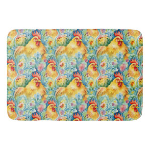 Cute Watercolor Stil Chickens Badrumsmatta