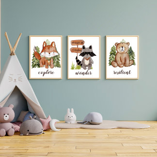 Cute Watercolor Stil Raccoon Anpassningsbar Text N Poster