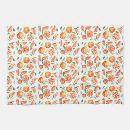 Cute Watercolor Sweet Citrus Orange Fruit Kökshandduk