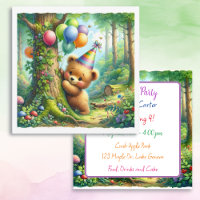 Cute Watercolor Tecknad Baby Bear Unge Birthday