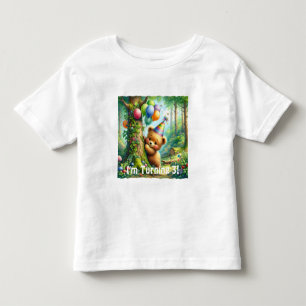 Cute Watercolor Tecknad Baby Bear Unge Birthday T Shirt