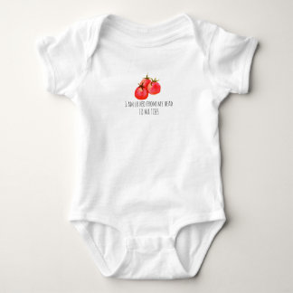 Cute Watercolor Tomato Baby Bodykostym T Shirt