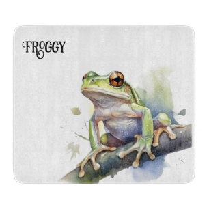 Cute Watercolor Träd Frog, anpassningsbar