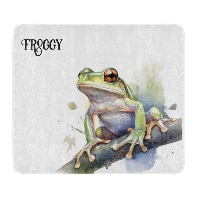Cute Watercolor Träd Frog, anpassningsbar (Framsidan)