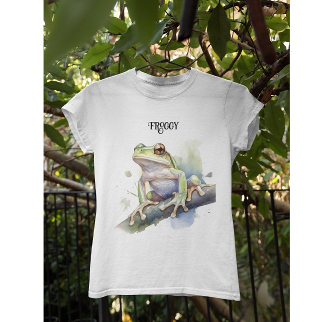 Cute Watercolor Träd Frog, anpassningsbar T Shirt (Skapare uppladdad)