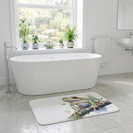 Cute Watercolor Träd Frog Badrumsmatta