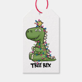 Cute Watercolor Träd Rex Gift-Märkre Presentetikett
