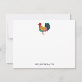 Cute Watercolor Tupp Farm Anteckningskort