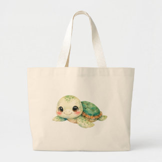 Cute Watercolor Turtle  Jumbo Tygkasse