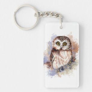 Cute Watercolor Uggla Bird Nature Art