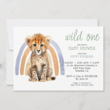 Cute Watercolor Vild One Cheetah Rainbow