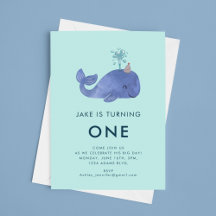 Cute Watercolor Whale Party Hat Birthday