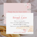 Cute Watercolor Whisk Pin Bread Care Instructions Tack Kort<br><div class="desc">Help customers enjoy every loaf at its best with a Bread Care card that shares simple storage tips for freshness, texture, and flavor 🍞 Perfect for market bags, pickup orders, and gift boxes—it adds a thoughtful, professional finish to your packaging 🧺 Personalize with your bakery name, finished with a subtle...</div>