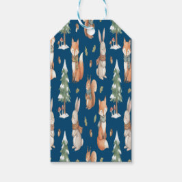 Cute Watercolor Woodland Animals Presentetikett