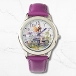 Cute Watercolor Woodland Fairy Butterfly Floral Armbandsur<br><div class="desc">Cute Watercolor Woodland Fairy Butterfly Floral Kids Girly eWatch Watches features a cute woodland fairy with butterflies and flowers. Created by Evco Studio www.zazzle.com/store/evcostudio</div>