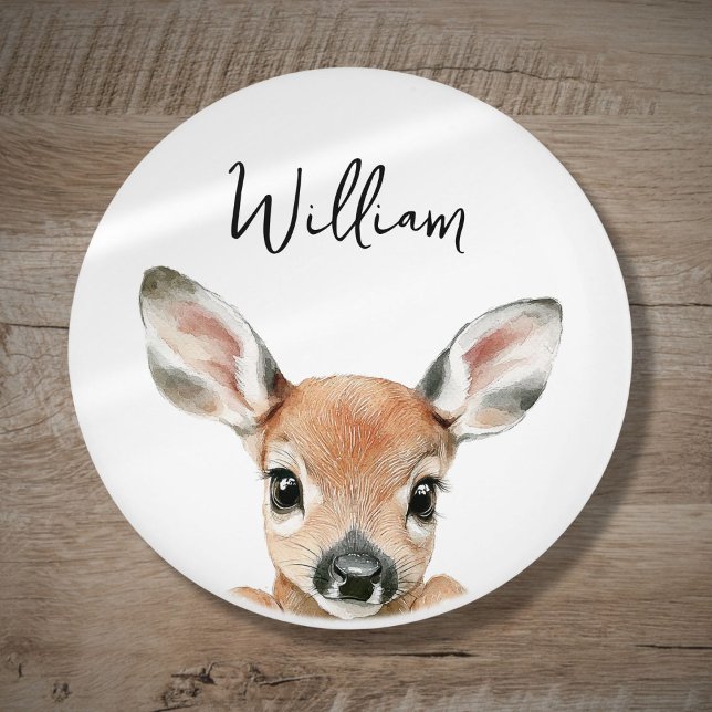 Cute Watercolor Woodland Hjort Nursery Room Knopp (Cute Watercolor Woodland Deer Nursery Room Ceramic Knob)