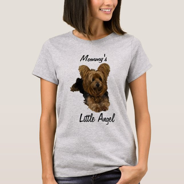 Cute Watercolor Yorkshire Terrier T-Shirt (Framsida)