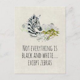 Cute Watercolor Zebra med roligt att säga Vykort