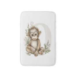 Cute watercolour baby animal alphabet Orangutan Badrumsmatta