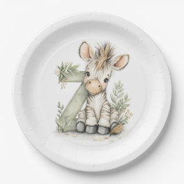 Cute watercolour baby animal alphabet Zebra