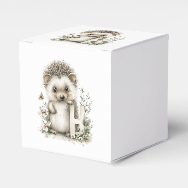 Cute Watercolour Baby Animals Alphabet Hedgehog Presentaskar (Framsidan Sidan)