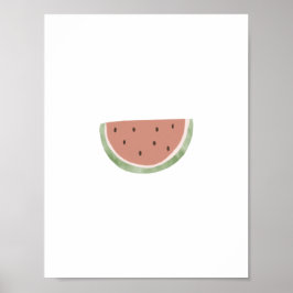 Cute Watercolour Watermelon Fruit Nursery Poster