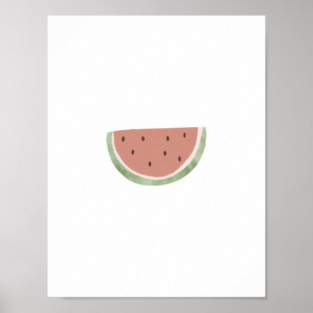 Cute Watercolour Watermelon Fruit Nursery Poster (Framsidan)