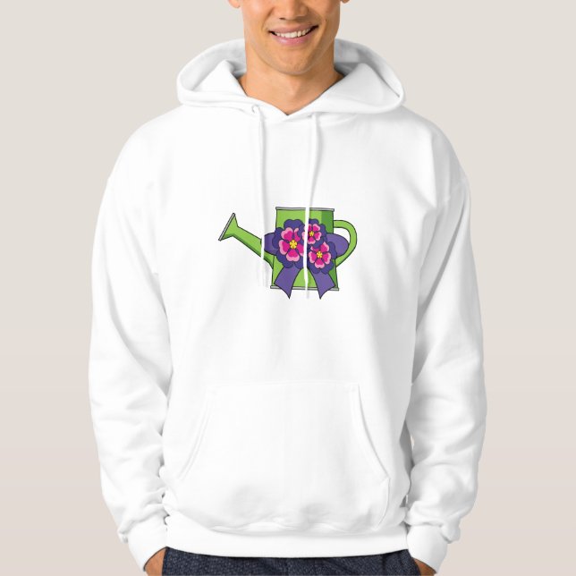 Cute Watering Can med Flowers Bouquet Hoodie (Framsida)
