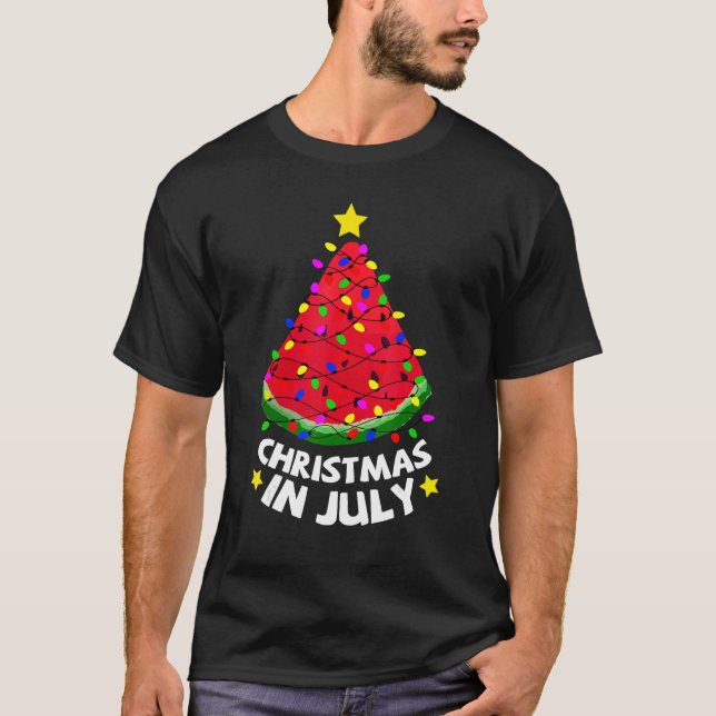 Cute Watermelon Christmas In July Summer Beach Xma T Shirt (Framsida)